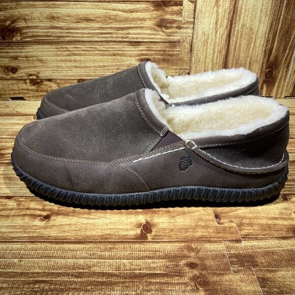 Acorn Suede   Fleece Lined Rambler Moccasins  Solid Brown  US 13 - Picture 4 of 8